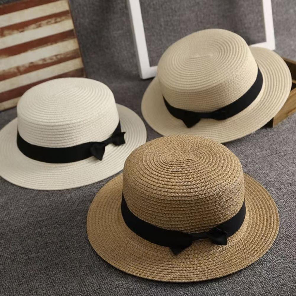 Sun Hat Wide Brim - Topi Jerami Pantai dengan Bagian Atas