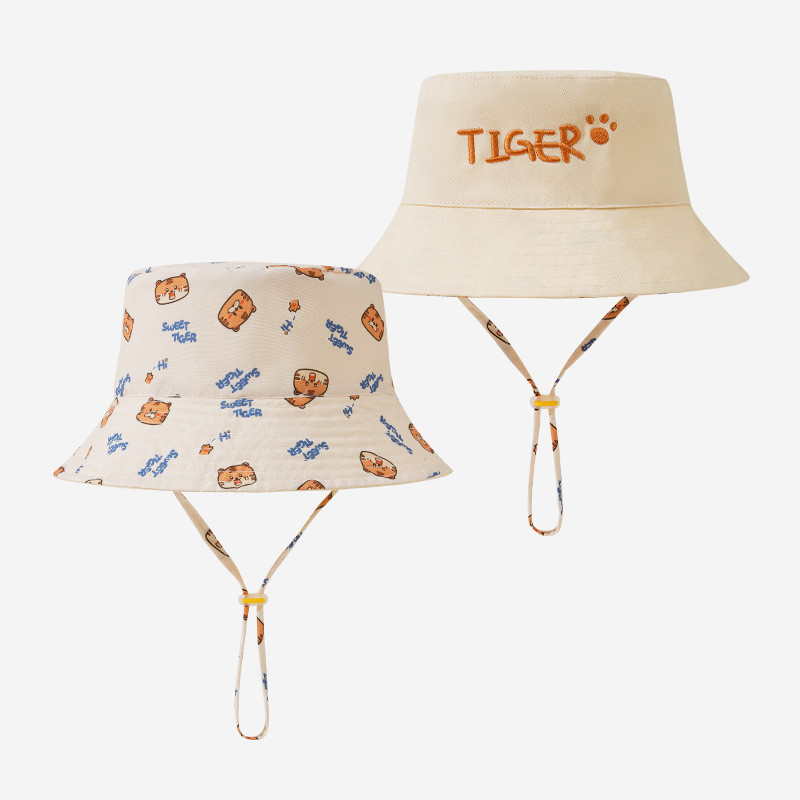 Bucket Hat Cotton - Topi ember bayi bordir huruf, cetak