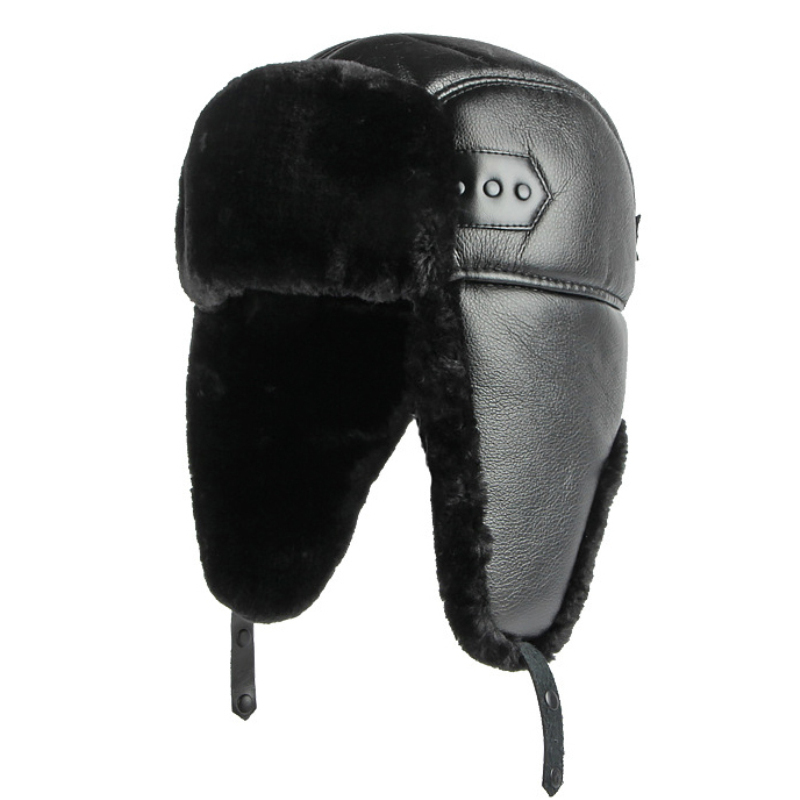 HT4002 Baru Kulit PU Topi Rusi - Trapper Hat Ear Flap ulasan dan harga