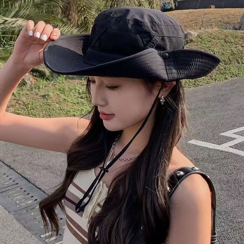 1 Buah Topi Ember Pria Musim P - Sun Hat Wide Brim ulasan dan harga