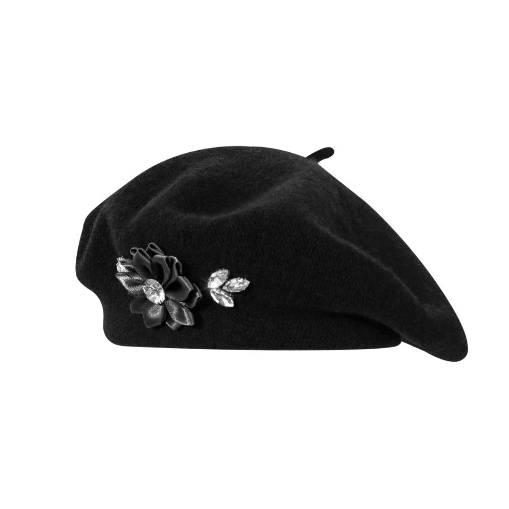 Topi Baret Wol Warna Solid Dek - Beret French Wool ulasan dan harga