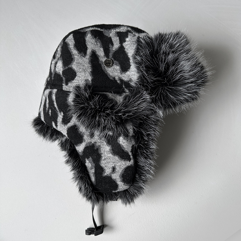 Topi Trapper Bulu Motif Leopar - Trapper Hat Ear Flap ulasan dan harga