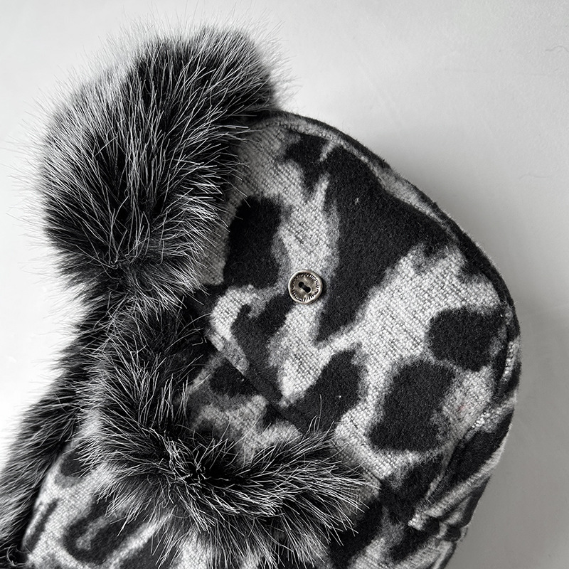 Topi Trapper Bulu Motif Leopar - Trapper Hat Ear Flap ulasan dan harga